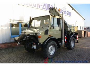 Crane truck, Municipal/ Special vehicle Mercedes-Benz Unimog U 1400 mit Atlas Kran +HPC-Seilwinde AHK: picture 1