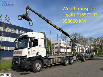 Timber truck, Crane truck Renault C 520 6x4,Wood transport,Retarder,Steel suspension,Combi: picture 1