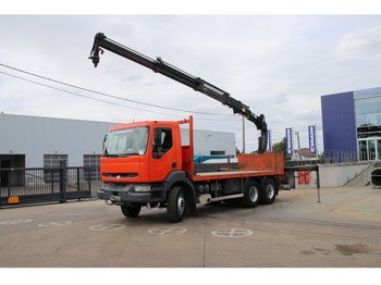 Dropside/ Flatbed truck Renault KERAX 370 DCI+HIAB 14T/M (3xhydr.)+ Remote Control: picture 1
