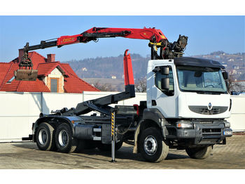 Hook lift truck Renault KERAX 370 DXI Abrollkipper+Kran 6x4: picture 1