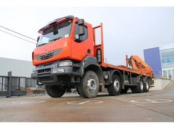 Dropside/ Flatbed truck Renault KERAX 410 DXI +LAADVLOER 7.65M+ PALFINGER PK20002 (5xHydr.+ Remote control): picture 1