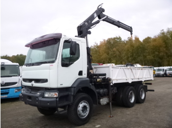Dropside/ Flatbed truck, Crane truck Renault Kerax 350 6x4 + Hiab 110-1: picture 1