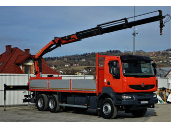 Dropside/ Flatbed truck Renault Kerax 370DXI Pritsche 7,00m+Kran Topzustand!: picture 1