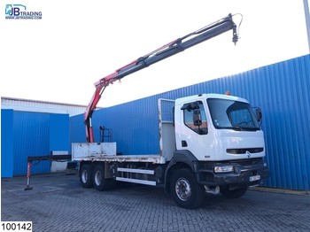 Dropside/ Flatbed truck, Crane truck Renault Kerax 370 6x4, Manual, Fassi crane, Airco, Steel suspension,: picture 1