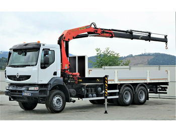 Dropside/ Flatbed truck Renault Kerax 370 DXI* Pritsche 7,50 m + Kran Topzustand: picture 1