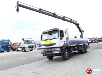 Dropside/ Flatbed truck, Crane truck Renault Kerax 370 hiab 166 D 4 Hduo: picture 1