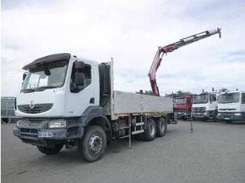 Dropside/ Flatbed truck, Crane truck Renault Kerax 410 DXI: picture 1