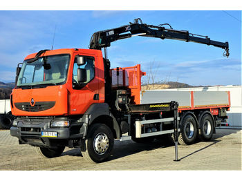 Dropside/ Flatbed truck, Crane truck Renault Kerax 410 DXI*Pritsche6,30m+Kran/FUNK*Topzustand: picture 1