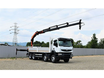 Dropside/ Flatbed truck, Crane truck Renault Kerax 430 DXI* Pritsche 7,0m+ PK22002EH+FUNK/8x4: picture 1