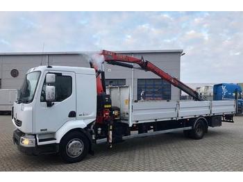 Dropside/ Flatbed truck Renault MIDLUM 220DCI / MANUAL / EURO-3 / FASSI F95 CRANE: picture 1
