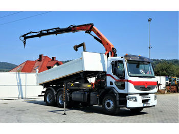 Tipper, Crane truck Renault PREMIUM 370 DXI Kipper 5,00m+Kran*6X4!: picture 1