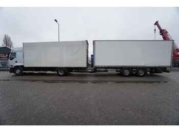 Curtainsider truck Renault PREMIUM 450 dxi Tautliner truck in combi with Closed box trailer: picture 1