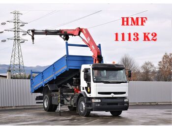 Tipper, Crane truck Renault Premium 270 DCI *KIPPER 6,30m+HMF 1113 K2/FUNK: picture 1