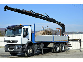 Dropside/ Flatbed truck Renault  Premium 320 DXI Pritsche 7,00m+Kran Topzustand!: picture 1