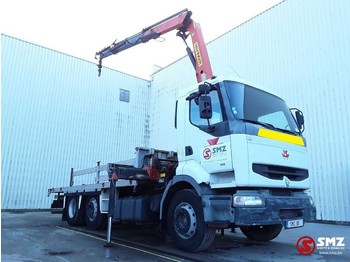 Dropside/ Flatbed truck, Crane truck Renault Premium 385 palfinger: picture 1