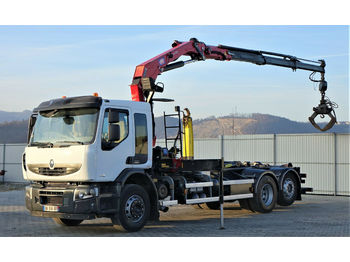 Hook lift truck Renault Premium  430 DXI Abrollkipper+Kran/FUNK: picture 1