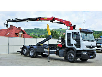 Hook lift truck Renault Premium  430 DXI Abrollkipper+Kran/FUNK: picture 1