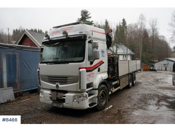 Dropside/ Flatbed truck, Crane truck Renault Premium 460: picture 1