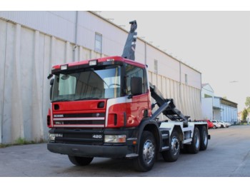 Hook lift truck SCANIA 124.420 8x4 Klima Manuell Retarder AHK: picture 1