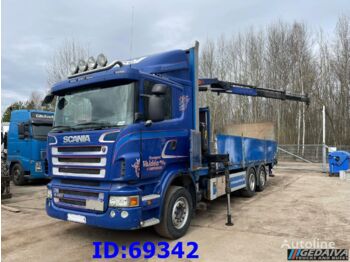 Dropside/ Flatbed truck SCANIA R420 6x2 Manual + Crane: picture 1
