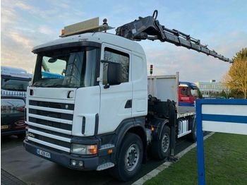 Dropside/ Flatbed truck Scania 164G-480 8X4 FULL STEEL MANUAL EURO 3 + HIAB 700: picture 1