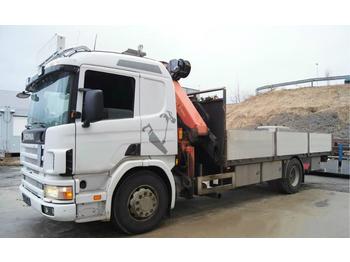 Curtainsider truck Scania 94D Crane truck Palfinger PK2100 Hiab Fassi: picture 1