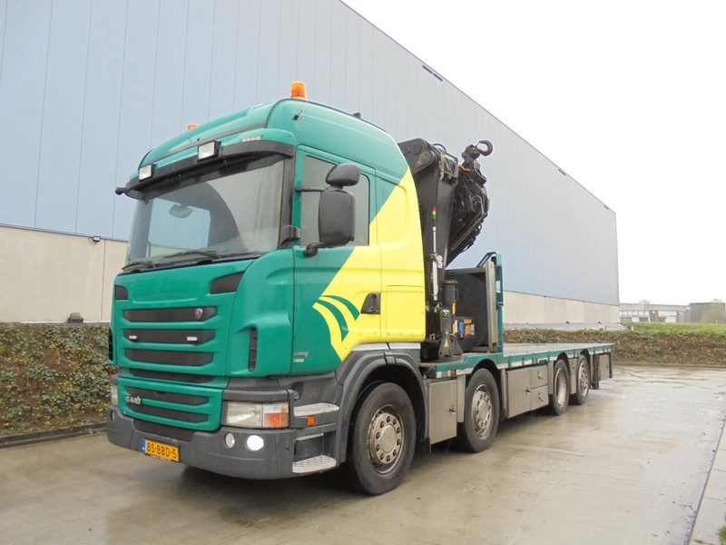 Dropside/ Flatbed truck, Crane truck Scania G440 8X2 85 TON METER: picture 8