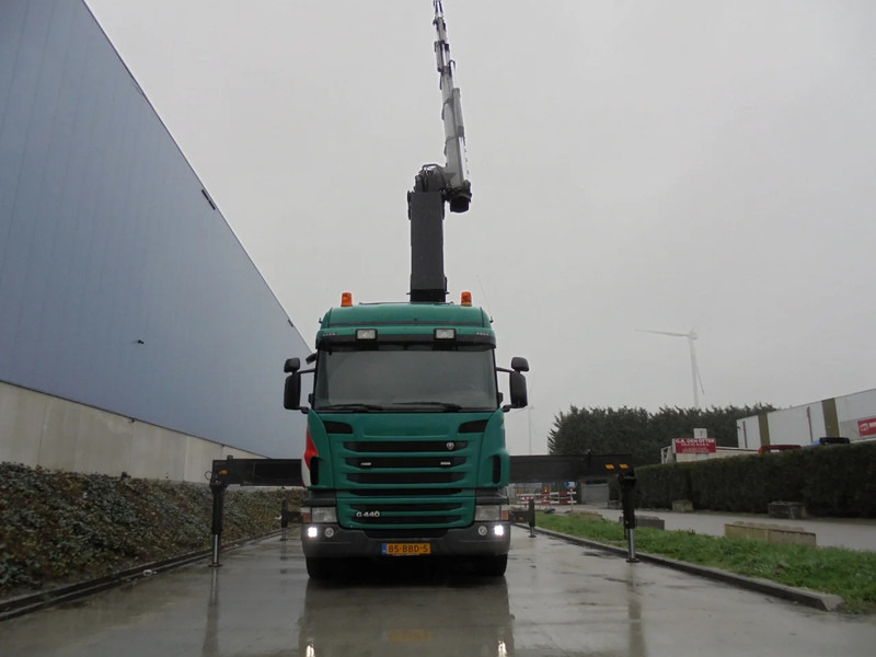 Dropside/ Flatbed truck, Crane truck Scania G440 8X2 85 TON METER: picture 10