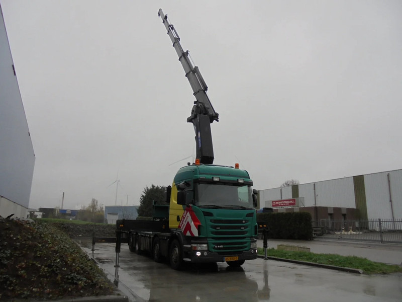 Dropside/ Flatbed truck, Crane truck Scania G440 8X2 85 TON METER: picture 3