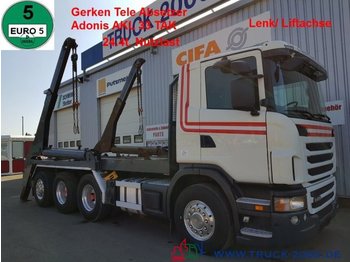 Skip loader truck Scania G 480 8x4 Tele Gerken Adonis 24.5t. NL Lenk Lift: picture 1
