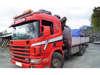 Dropside/ Flatbed truck Scania P124GB: picture 1