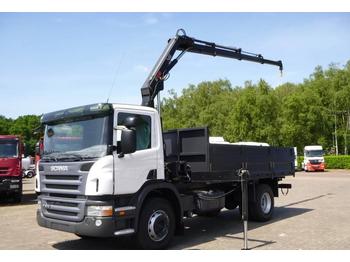 Dropside/ Flatbed truck, Crane truck Scania P280 LB Flatbed truck with crane: picture 1