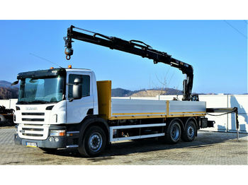 Dropside/ Flatbed truck, Crane truck Scania P340 Pritsche 6,80m +Kran/Funk*6x4*Topzustand!: picture 1