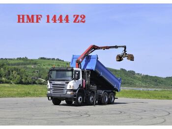 Crane truck Scania P380 Kipper 5,50m *BORDMATIC*HMF 1444Z2/FUNK*8x4: picture 1
