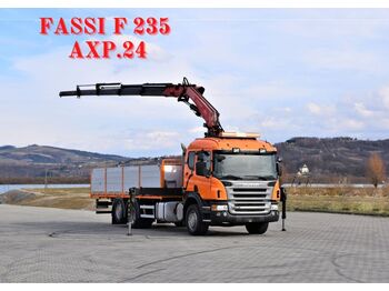 Crane truck Scania P380 Pritsche 7,10m + FASSI F235AXP.24+FUNK* TOP: picture 1