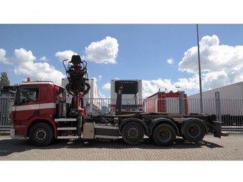 Hook lift truck Scania P420 8X2/4 HOOK ARM SYSTEM WITH PALFINGER EPSILON Z CRANE: picture 1