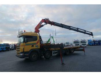 Dropside/ Flatbed truck Scania R124.400 8X2 MANUAL PALFINGER PK66000: picture 1