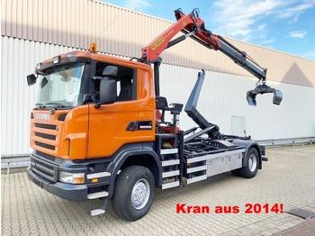 Hook lift truck Scania R340 CA 4x4 R340 CA 4x4 mit Kran Palfinger PK13002/ Bj.2014: picture 1