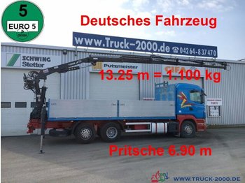 Dropside/ Flatbed truck, Crane truck Scania R400 Tirre Euro 191L 9m=1,7t. 7m Ladefl. 1.Hand: picture 1