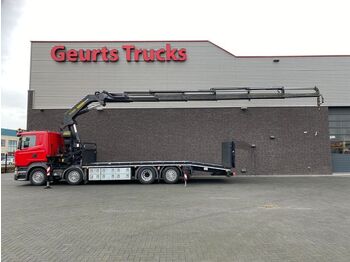 Crane truck Scania R410 8X2 OPRIJWAGEN/ MACHINE TRANSPORTER + PALFI: picture 1