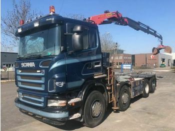 Container transporter/ Swap body truck Scania R420 8X2 FULL STEELSPRING PALFINGER PK16502 REMO: picture 1
