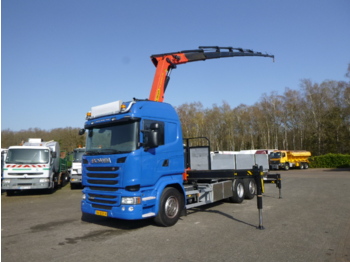 Dropside/ Flatbed truck, Crane truck Scania R450 6x2 Euro 6 + Retarder + Palfinger PK34002-SH G: picture 1