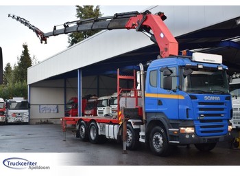 Dropside/ Flatbed truck, Crane truck Scania R480 HMF THOR 85 t/m + Jib, 8x2, Retarder, Truckcenter Apeldoorn: picture 1