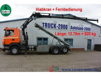 Cable system truck, Crane truck Scania R 340 Seil-Abrollkipper mit Hiab Ladekran + FB: picture 1
