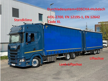 Scania S450 Highline Jumbo-Zug Durchlade Lenk-Lift Stap  - Curtainsider truck: picture 1