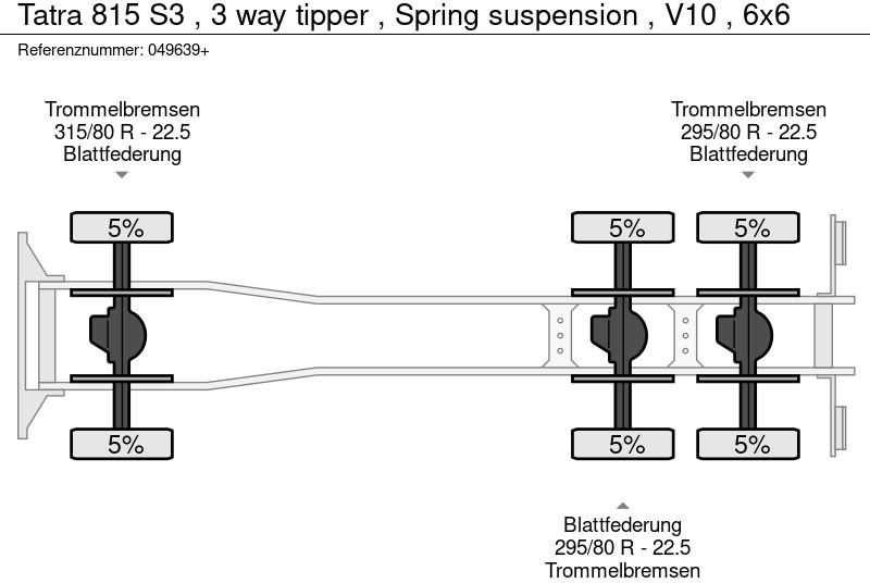 Tipper Tatra 815 S3 , 3 way tipper , Spring suspension , V10 , 6x6: picture 20