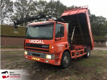 Tipper DAF 75 300 ATI full steel suspension kipper with crane