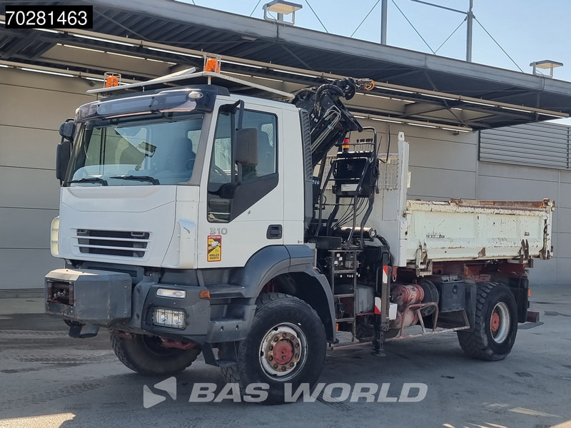 Tipper Iveco Trakker 310 4X4 Atlas 145.2-A2 Kran Crane 4x4 Big axle 6m3 3 sided tipper Euro 4