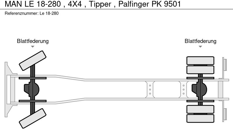 Tipper MAN LE 18-280 , 4X4 , Tipper , Palfinger PK 9501