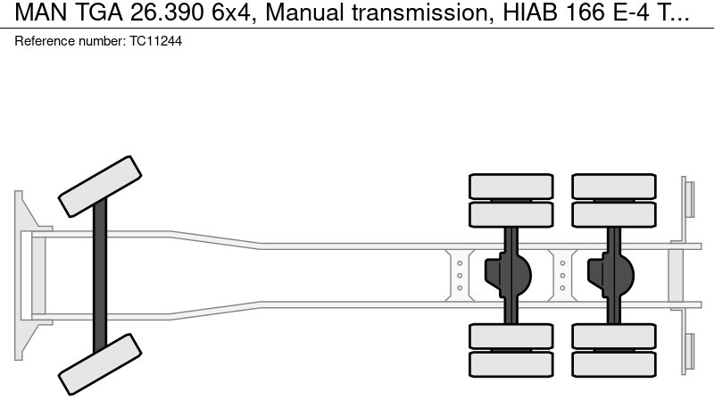 Tipper MAN TGA 26.390 6x4, Handgeschakeld, HIAB 166 E-4